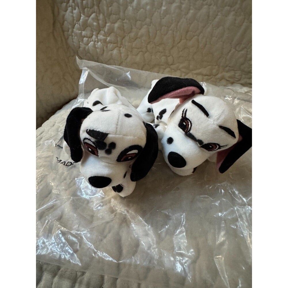Disney Store 101 Dalmatians Lucky & Jewel Bean Bag Plush Lot of 2 Puppies Dog